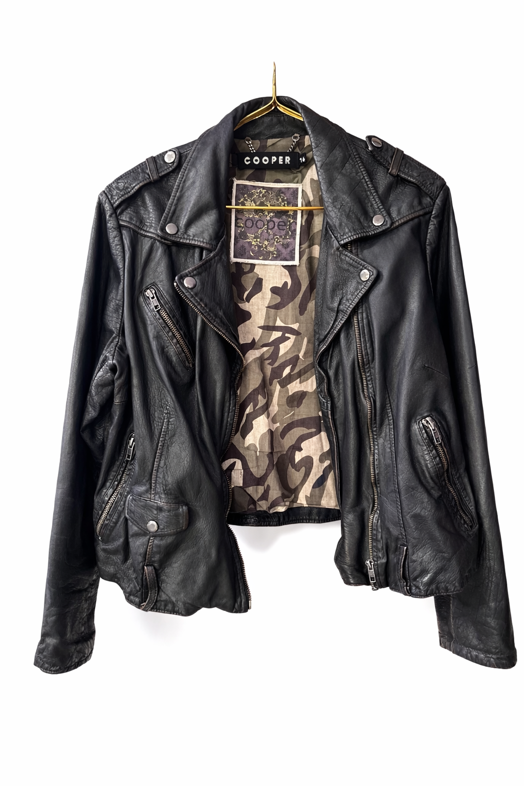 Cooper size 16 leather jacket black