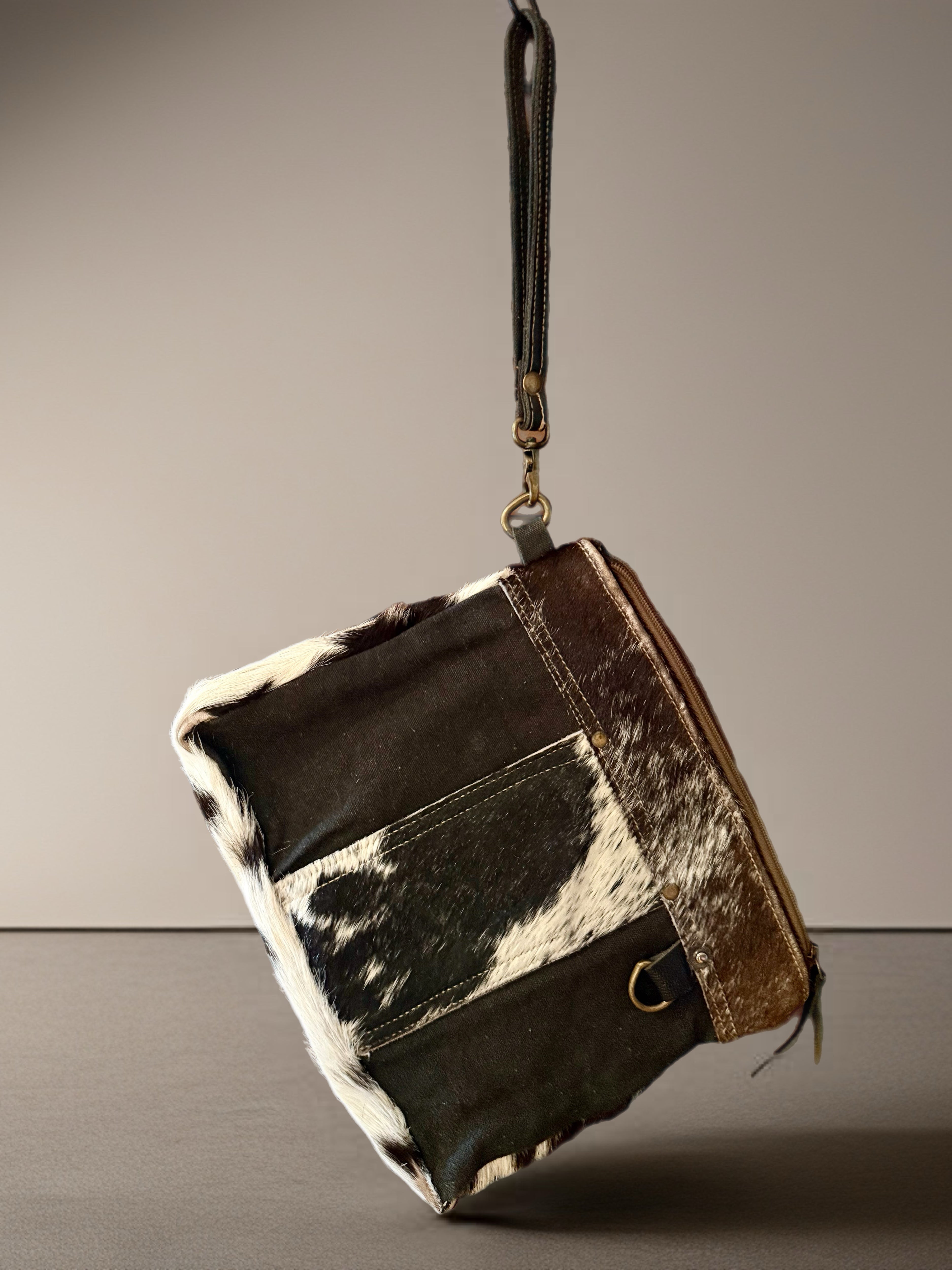 Cow hide clutch