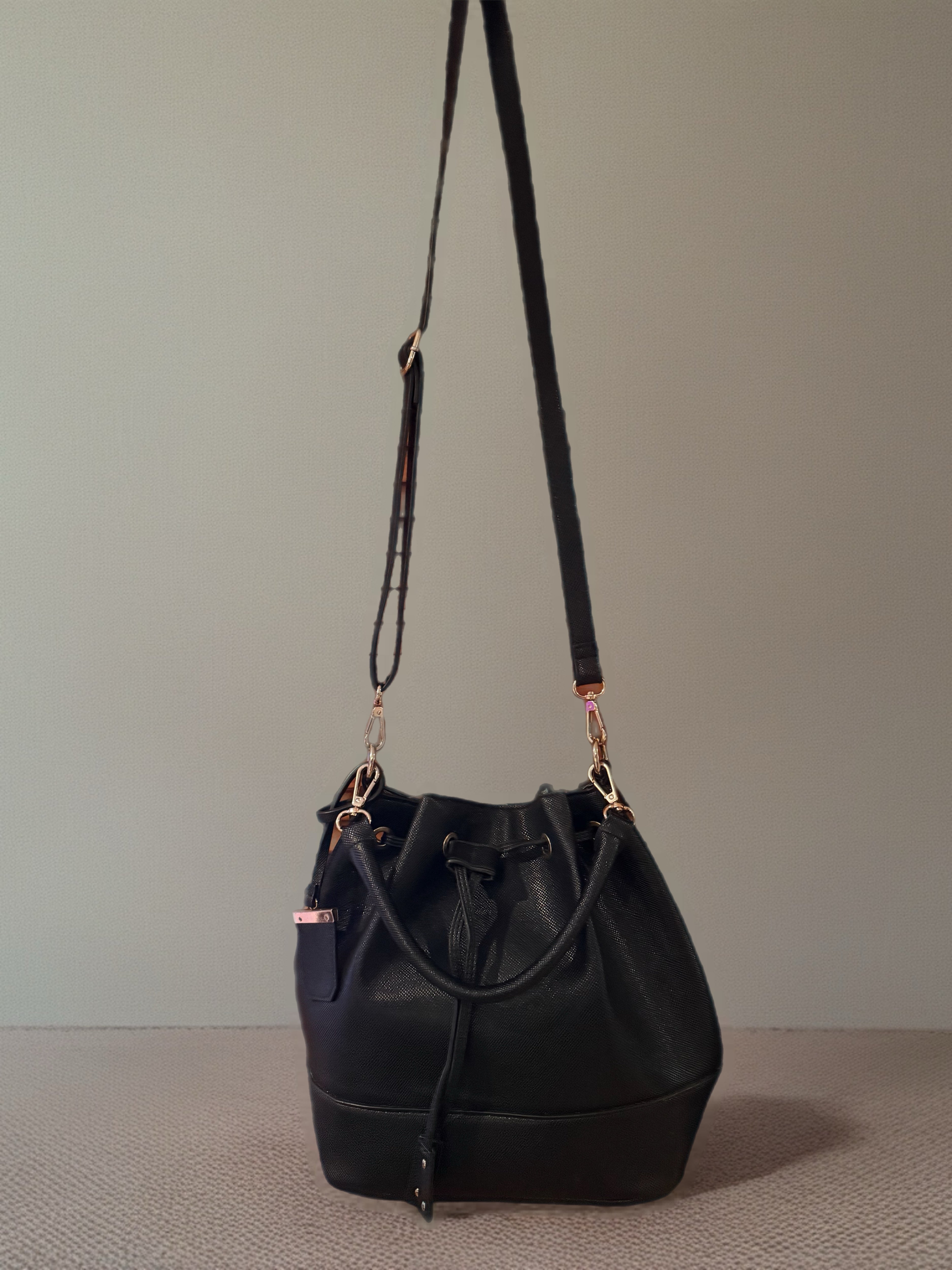 Bucket black handbag